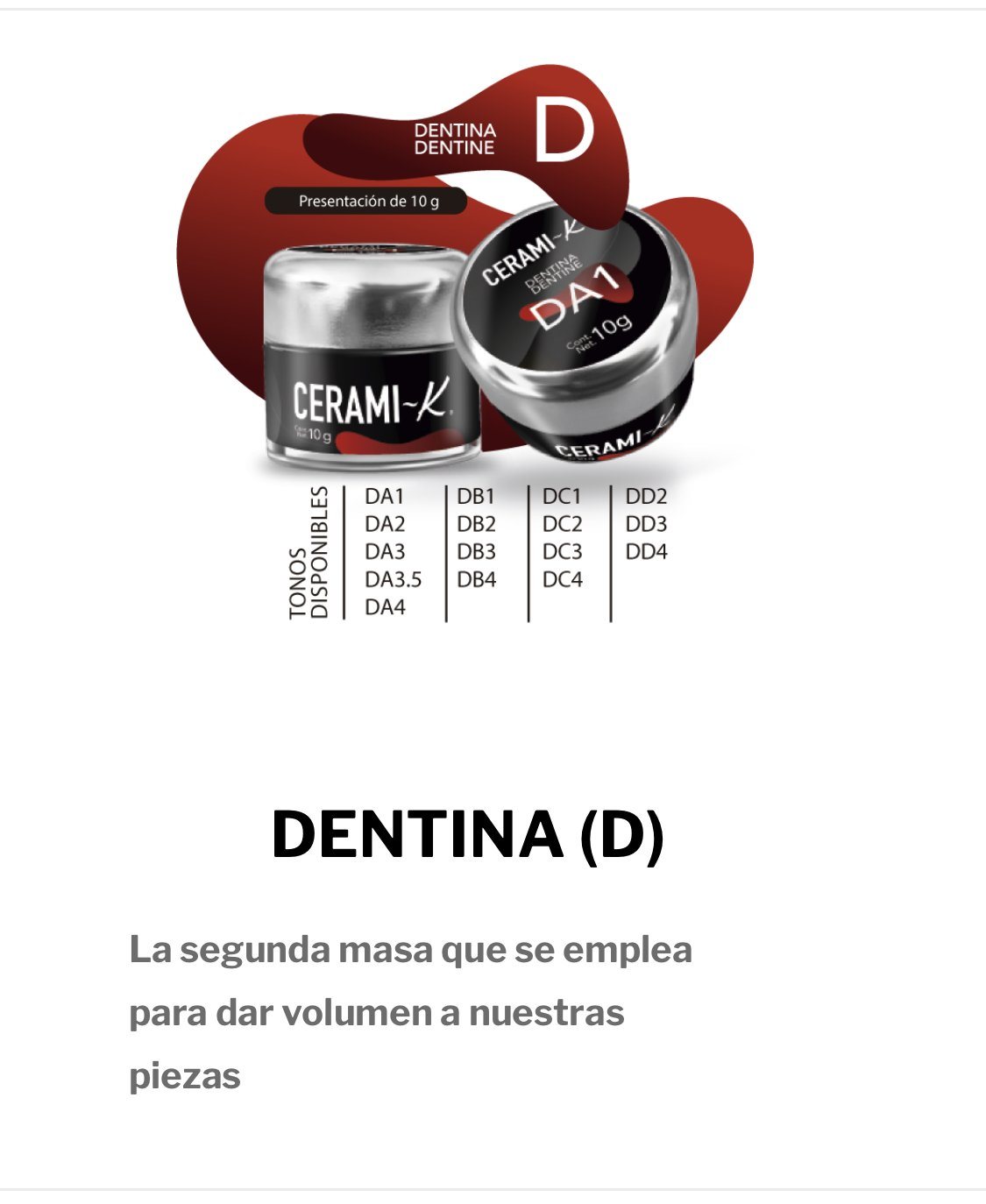 Ceramik - D - masa de color - Dentina 10gr. CLEMDE Dental 