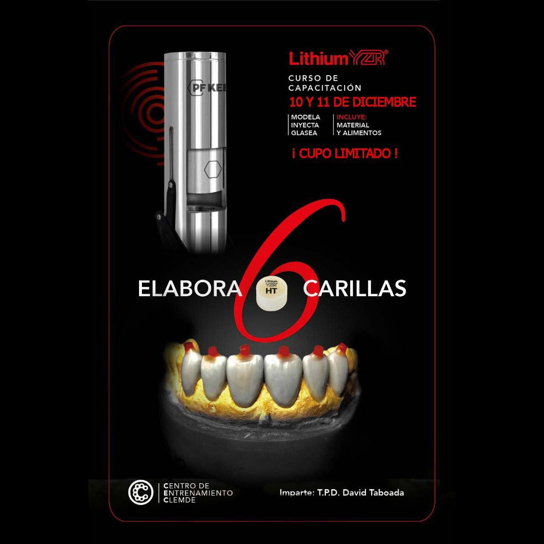 Curso: Aprende a realizar 6 carillas con LithiumYZR y Clemde Dental