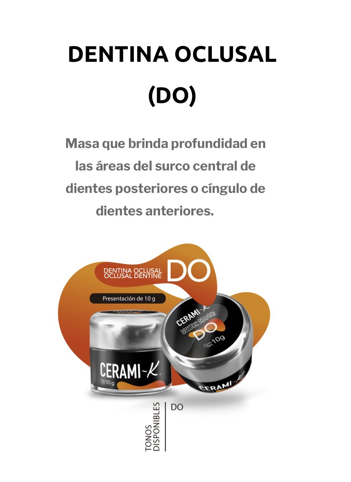 Ceramik - DO - efectos - Dentina Oclusal tarro 10gr. CLEMDE Dental 